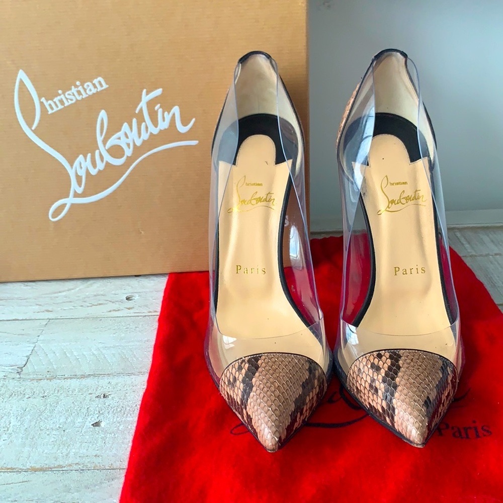 Christian Louboutin Debout 120 Python Lucido/Pvc … - image 7